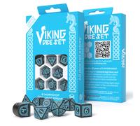 Q-Workshop 20 Anni VIKING Set Di Dadi Nero E Turchese Edizione Limitata S20Y02