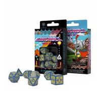 Arcade Dadi Set RPG Gioco di Ruolo Giochi Q-workshop Blu E Giallo Dnd Nuovo