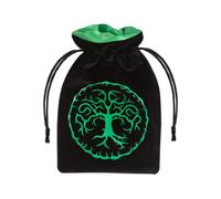Q-Workshop Borsa Per Dadi In Velluto Nera Verde Per RPG DND