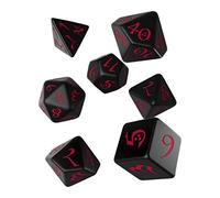 Q Workshop Classic Black & Red Rpg Ornamented Dice Set 7 polyhedral Pieces