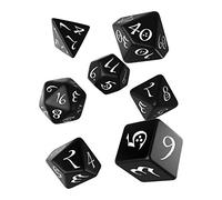 Q Workshop Classic Black & White Rpg Ornamented Dice Set 7 polyhedral Pieces