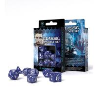 Q-WORKSHOP Classic RPG Dice Set 7-Dadi Poliedrici Cobalto E Bianco