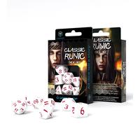 Q-WORKSHOP Classico Runico Bianco & Rosso 7 Dadi Set per RPG D&d Giochi