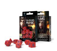 Q-WORKSHOP Classico Runico Rosso & Blu 7 Dadi Set RPG Dnd