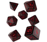 Runico Nero e Rosso Dadi Set Gioco di Ruolo Giochi Q-Workshop Dnd RPG Roll Nuovo