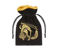 Q-Workshop Dragon Borsa Dadi Velluto Coulisse Nero/Oro DnD RPG