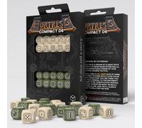 Fortress Compatto D6 Dadi Set Beige & Oliva Ruolo Gioco Giochi Q-Workshop STCB01