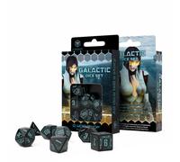 Q-workshop Galactic 7-teiliges RPG Set di Dadi Nero/Blu