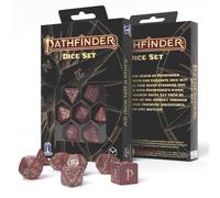 Q-Workshop – Set di dadi Pathfinder Avistan (7 pezzi) Rosso & Oro