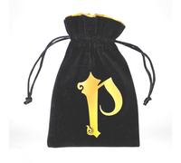 Q-Workshop Pathfinder Borsa Per Dadi In Velour Nero E Oro 4,8x6,5in