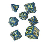 Arcade Dadi Set RPG Gioco di Ruolo Giochi Q-workshop Blu E Giallo Dnd Nuovo
