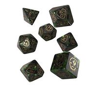 Draghi RPG Dadi Set Bottiglia Verde e Oro Ruolo Gioco Giochi Q-Workshop Dnd New