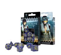 Q-WORKSHOP Set Dadi RPG Galactic Navy & Yellow 7pz Poliedrici