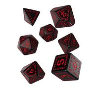 Runico Nero e Rosso Dadi Set Gioco di Ruolo Giochi Q-Workshop Dnd RPG Roll Nuovo