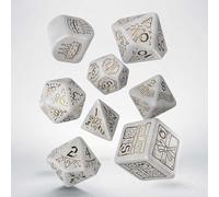 Q-Workshop 20 Anni happy Compleanno Dadi Set Bianco & Oro Edizione Limitata