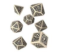 Q-workshop Set di Dadi Nanici Beige/Nero (7)