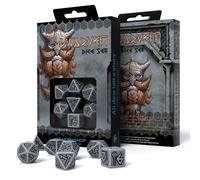 Q-WORKSHOP Set Di Dadi Poliedrici Grigio/Nero 7 Pezzi RPG