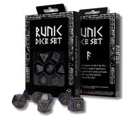 Q-WORKSHOP Set Di Dadi Poliedrici RPG DnD 7 Pezzi Blu-Oro