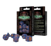 Q Workshop Set di Dadi RPG 7pc Blu Arancione Final Race Road Fever