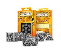 Metallo Steampunk Cubo Set RPG Giochi Q-Workshop Argento Nero Metallo Nuovo