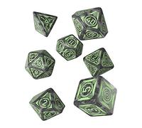 Q Workshop Starfinder Against The Aeon Throne Rpg Ornamented Dice Set 7 Polyhedral Pieces, Multicolore