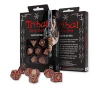 Q-WORKSHOP Tribale Dadi Set Rosso/Beige 7-Die Poliedrico RPG D&d Anne Stokes