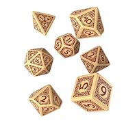 Q Workshop - VIK87 - Set da 7 pezzi, colore: Beige e Burgundy Dice