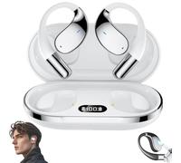 Q39 Ai Translation Clip-On Bluetooth Earphones, Supporting Language Translation for Over 134 Countries, Ultra-Long Battery Llife, Intelligent Noise Reduction, for Travel, Study (White)