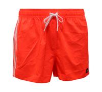 adidas Uomo 3-Stripes CLX Very-Short-Length Swim Shorts, App Solar Red, L