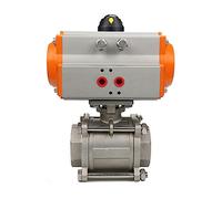 Q611F-16P Valvola a sfera pneumatica a piattaforma alta in acciaio inossidabile 304 a tre pezzi da 4 pollici Valvola a sfera DN100 con cilindro a doppio effetto 1 pz(GT DNT100)