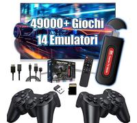 Q9 Pro Retro Game Stick Console di gioco retrò, oltre 49.000 giochi, 14 emulatori, 4K HD, console di gioco portatile con doppio controller wireless 2.4G, videogiochi plug & play per TV/computer