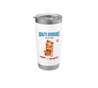 QA Tester Cat Debug Funny Coding Design Bicchiere termico in acciaio inox doppia parete