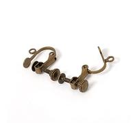 QA Vite Orecchino Clip Non Trafitto Clip Per Gioielli Fare Convertitore Con Loop Orecchini Findings Impostazioni DIY Y908 (Colore: Bronzo Antico, Dimensioni: 20pcs 12x15.5mm)