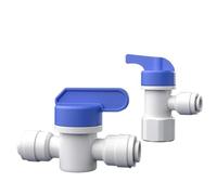 QAAEGMHN 1/4" 3/8" 1/2" BSP Male Female Elbow Push Shut Ball Valve Pom Connector Food Grade Purifies RO Filter Reverse(9)