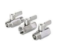 QAAEGMHN 1/8 1/4 3/8 1/2 3/4 1 BSP Female Male 304 316 Stainless Steel Sanitary Mini Ball Valve(1/8",BSP)