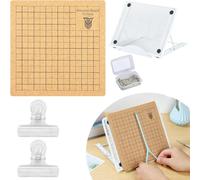 Qaautor Tavola Macramé con Supporto Regolabile in Metallo con Pinze a T Forniture per Progetto Griglie Doppio Lato per Intrecciatura