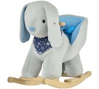 Qaba Kids Ride-On Rocker coniglio con musica divertente e morbido tessuto di peluche per bambini dai 18 ai 36 mesi