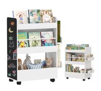 AIYAPLAY Libreria per bambini con rotelle, libreria per bambini con lavagna, mobile contenitore, scaffale per la cameretta dei bambini da 3 a 8 anni per la stanza dei giochi, cameretta dei bambini,
