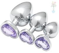 QABUOO Massaggiatore in acciaio inox a forma di cuore di colore viola chiaro, leggero e lussuoso per il relax fisico e mentale.