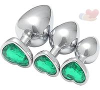 QABUOO Ornamento da massaggio a forma di cuore in acciaio inox verde fresco, pieno d'amore, che lenisce il corpo e la mente!