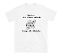 QACDUDNU Andrew Tate Resist The Slave Mind T-Shirt Escape The Matrix Top White M
