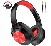 Qaekie Cuffie ibride con cancellazione attiva del rumore, cuffie Bluetooth over ear wireless aggiornate 2024, 100 ore di riproduzione, audio ad alta risoluzione, cancellazione del rumore dei bassi