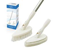 Qaestfy Spazzola per la Pulizia della Doccia e Spugna Abrasiva Combo con Manico Lungo Staccabile da 130 cm per Vasca e Piastrelle Spazzola Pulitore per Doccia Bagno Strumenti di Pulizia per Pulizia