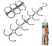 Qaestuan 1 Confezione di Appendino per Sciarpe, Porta Cravatte con 12 Ganci in Metallo, Armadio Porta Sciarpe Pieghevole, Portas Borsa con Gancio Girevole a 360°, per Scialle,Cintura,Cravatta (Nero)