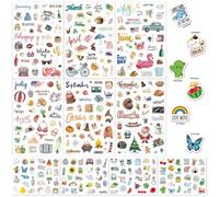 Qaestuan 10 Pezzi Stickers, Adesivi per Bambini Autoadesivo, Set di Adesivis con 314 Modelli, Stickers Adesivi per Scrapbooking, per Feste Compleanno, Libro Degli Ospiti, Album Ritagli