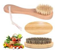 Qaestuan 2 Pz Spazzole per Verdure, Spazzola da Cucina in Legno, Spazzola per Funghi e Verdure, Spazzolas da Cucina, Spazzolas per la Pulizia Sostenibile, per Patate, Carote