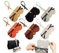 Qaestuan 6 Pezzi Custodia Occhiali da Sole, Moda Borse per Occhiali da Appendere, Custodia per Occhiali in Pelle Morbida Portatile, Copertura Protettiva da Viaggio per Occhiali