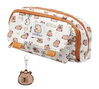 Qaestuan Astuccio Pieghevole di Grande Capacità, Astuccio per la Scuola Astuccios in Tela con Cerniera, Astuccios per Ufficio Portatile, per Studenti Universitari Ragazze Ragazzi Adolescenti, Bianco