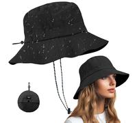 Qaestuan Chapeau de Peche, Chapeau de Soleil avec Ficelle Réglable, Pliable Chapeau de Soleil à Large, Soleil Imperméable Respirant Chapeau, pour Voyage Randonnée Pêche Plage Jardinage