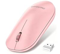 qaf Mouse senza fili, 2,4 GHz, clic silenzioso, rotella di scorrimento in | Design compatto, funzionamento con 1 batteria AA, ricevitore nano USB riponibile, plug & play per laptop e PC
